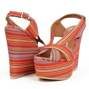 NEW Jeffrey Campbell ‘Mariel’ Wedges MultiColor